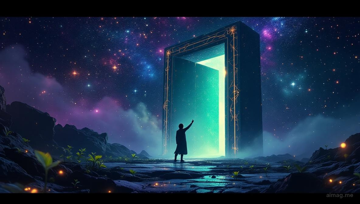 Karty tarota na omszałym kamieniu obok wczesnowiosennych krokusów przebijających się przez topniejący śnieg, oddające marcowy próg między zimą a odnową