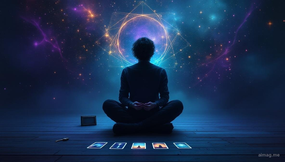 A single tarot card face down on a dark surface with soft warm light suggesting both ending and beginning, creating an atmosphere of quiet reflection after loss