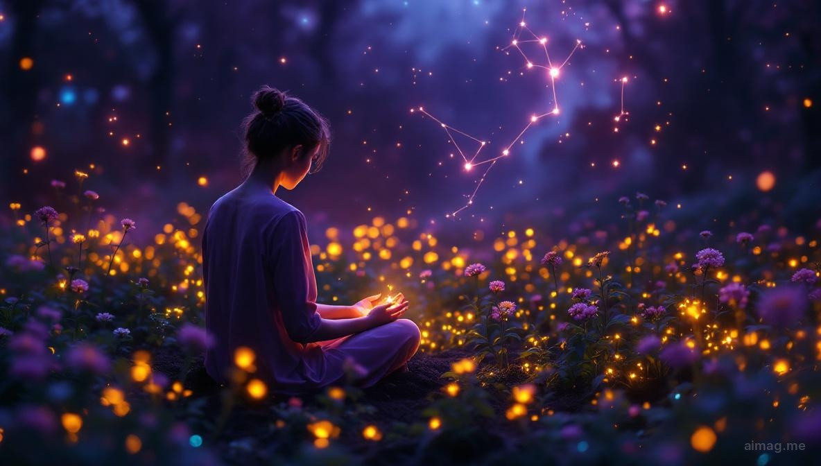 Karty tarota leżące na omszałym ogrodowym stole obok świeżych ziół i ceramicznego kubka, skąpane w łagodnym porannym świetle sugerującym uziemione zmysłowe bogactwo sezonu Byka