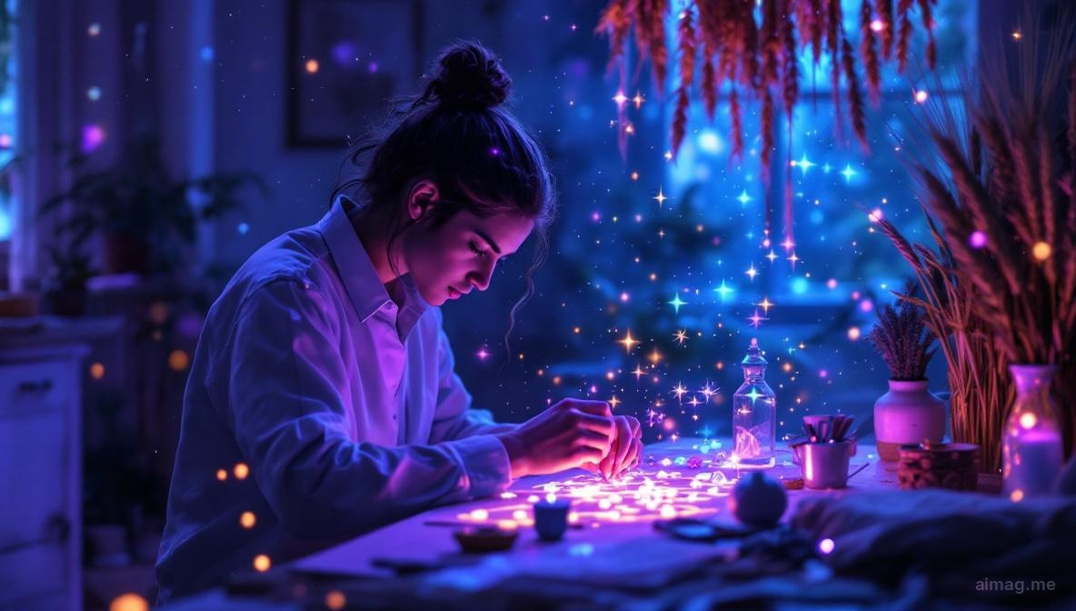 Pojedyncza karta tarota oparta o ceramiczny wazon z suszoną lawendą na czystym drewnianym biurku, z łagodnym naturalnym światłem i ręcznie pisaną listą obok, przywołująca precyzyjną, zamyśloną energię sezonu Panny