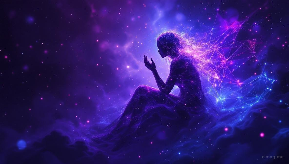 Karty tarota na ciemnym stole obok zapalonych zniczy i chryzantem, ciepłe światło w listopadowym zmierzchu, atmosfera polskich Zaduszek i zadumy